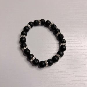 Custom Black and Silver Crystal Bracelet